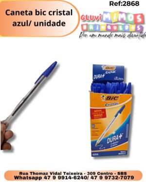 Caneta bic cristal azul unidade
