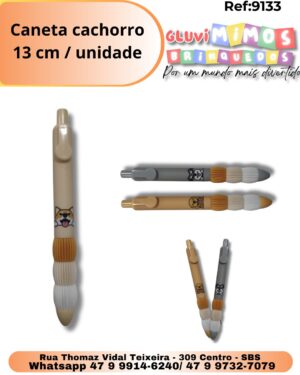 Caneta cachorro 13 cm / unidade