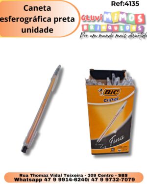 Caneta esferográfica preta / unidade