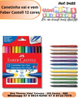 Canetinha vai e vem Faber Castell 12 cores