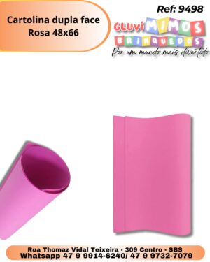 Cartolina dupla face Rosa 48x66