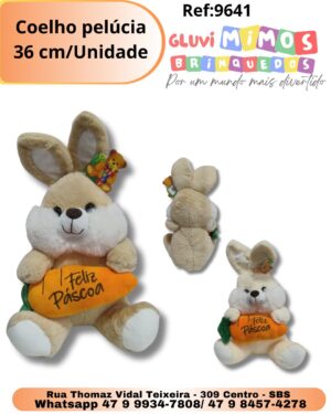 Coelho pelúcia 36 cm/Unidade