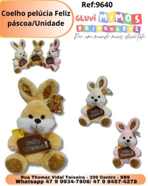 Coelho pelúcia Feliz páscoa/Unidade