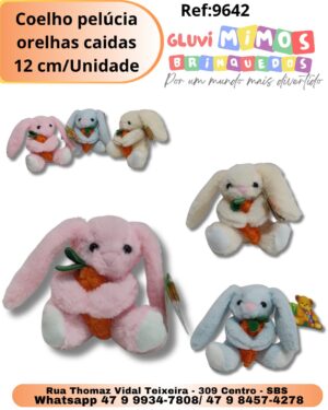 Coelho pelúcia orelhas caidas 12 cm/Unidade