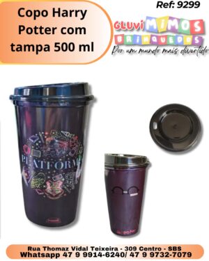 Copo Harry potter  com tampa 500 ml