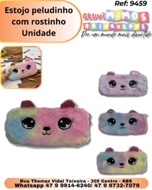 Estojo peludinho com rostinho/ Unidade