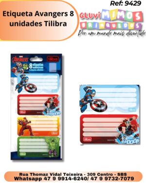 Etiqueta Avangers 8 unidades Tilibra