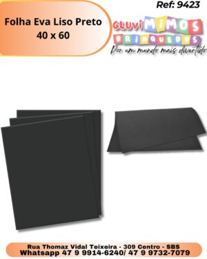 Folha Eva Liso Preto 40 x 60