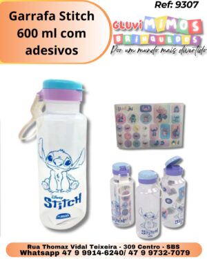 Garrafa Stitch 600 ml com adesivos