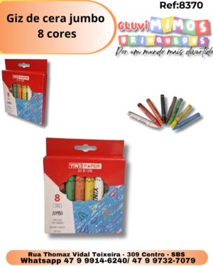 Giz de cera jumbo  8 cores