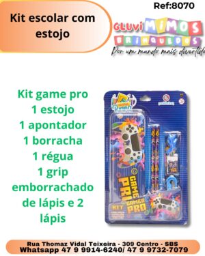 Kit escolar com estojo