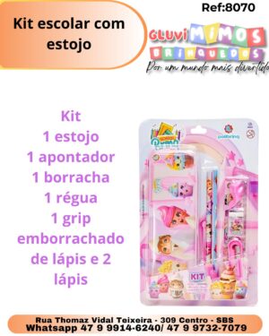 Kit escolar com estojo