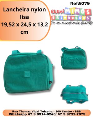 Lancheira nylon lisa 19,52 x 24,5 x 13,2 cm