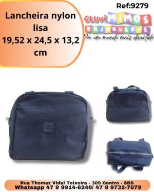 Lancheira nylon lisa 19,52 x 24,5 x 13,2 cm