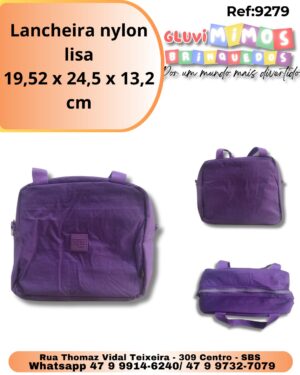 Lancheira nylon lisa 19,52 x 24,5 x 13,2 cm