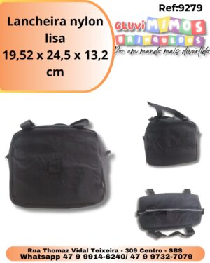 Lancheira nylon lisa 19,52 x 24,5 x 13,2 cm