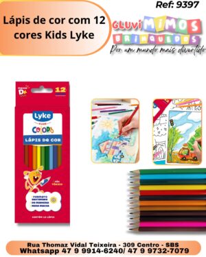 Lápis de cor com 12 cores Kids Lyke