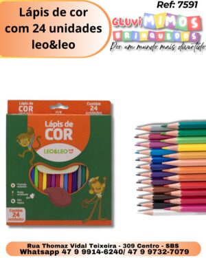 Lápis de cor  com 24 unidades leo&leo