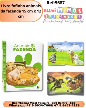 Livro fofinho animais da fazenda 15 cm x 12 cm