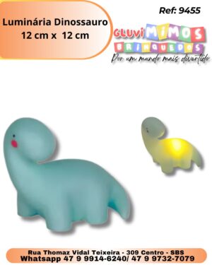 Luminária Dinossauro 12 cm x  12 cm