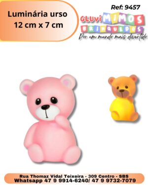 Luminária urso  12 cm x 7 cm