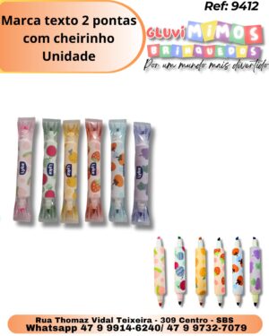 Marca texto 2 pontas com cheirinho/ Unidade