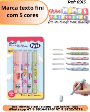 Marca texto fini com 5 cores