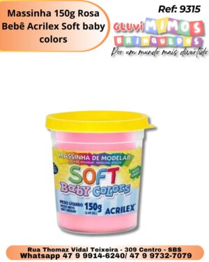 Massinha 150g Rosa Bebê Acrilex Soft baby colors