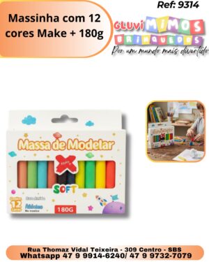 Massinha com 12 cores Make + 180g