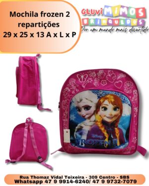 Mochila frozen 2 repartições  29 x 25 x 13 A x L x P