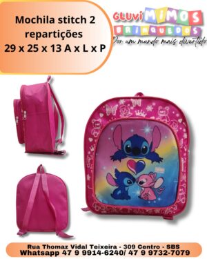 Mochila stitch 2 repartições  29 x 25 x 13 A x L x P