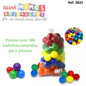 Pacote com 100 bolinhas coloridas para piscina