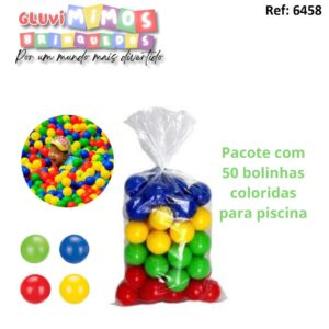Pacote com 50 bolinhas coloridas para piscina