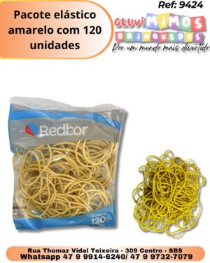 Pacote elástico amarelo com 120 unidades