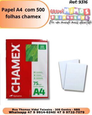 Papel A4  com 500 folhas chamex