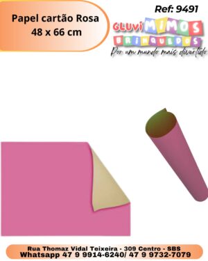 Papel cartão Rosa  48 x 66 cm