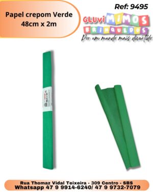 Papel crepom Verde  48cm x 2m