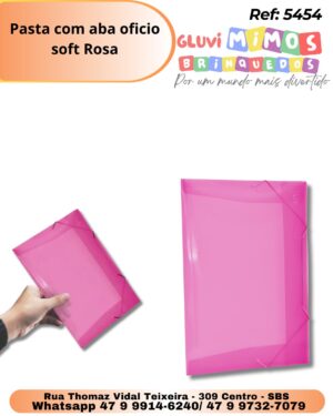 Pasta com aba oficio soft Rosa