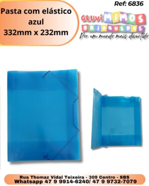 Pasta com elástico azul 332mm x 232mm