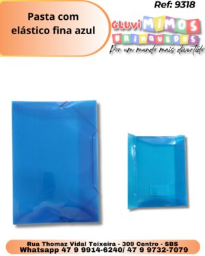 Pasta com elástico fina azul