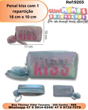 Penal kiss com 1 repartição 18 cm x 10 cm