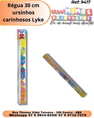 Régua 30 cm ursinhos carinhosos Lyke