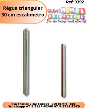 Régua triangular 30 cm escalimetro