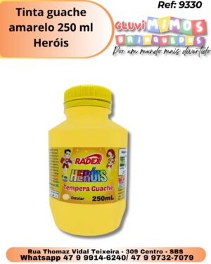 Tinta guache amarelo 250 ml Heróis