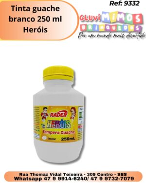 Tinta guache branco 250 ml Heróis