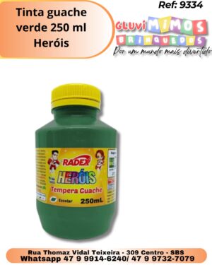 Tinta guache verde 250 ml HeróisTinta guache verde 250 ml Heróis
