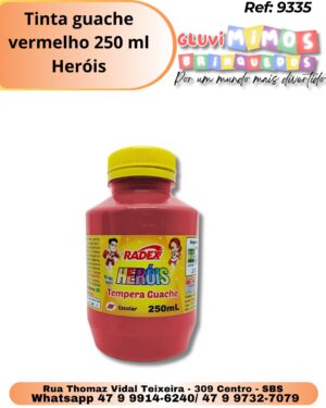 Tinta guache vermelho 250 ml Heróis