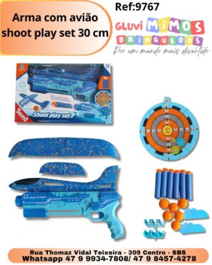 Arma com avião shoot play set 30 cm
