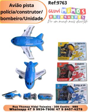 Avião pista polícia/construtor/bombeiro/Unidade