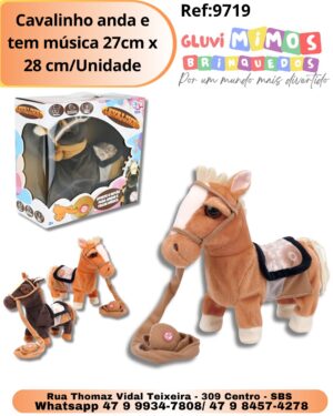 Cavalinho anda e tem música 27cm x 28 cm/Unidade